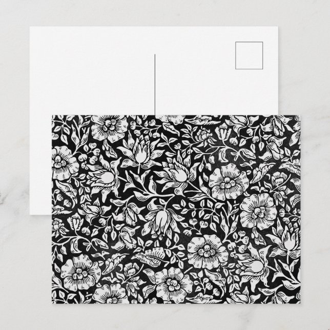 Postal Patrón floral azul de William Morris (Anverso / Reverso)