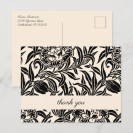 Postal Patrón floral botánico vintage Art Nouveau