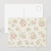 Patrón Floral Cottagecore de Rosa Rosa Antigua