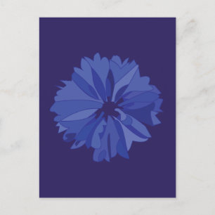 Postal Patrón Floral de Aciano de Pradera Azul