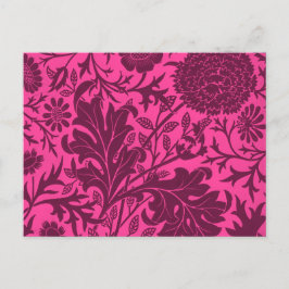 Postal Patrón floral de bonito rosa y marrón