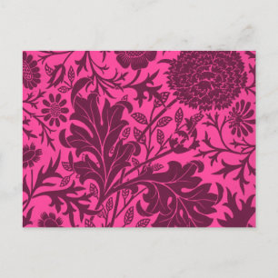 Postal Patrón floral de bonito rosa y marrón