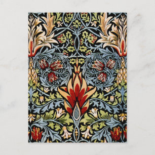 Postal Patrón floral de cabeza de serpiente de William Mo