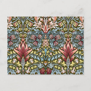 Postal Patrón floral de cabeza de serpiente de William Mo