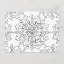 Postal Patrón floral de Mandala para adultos