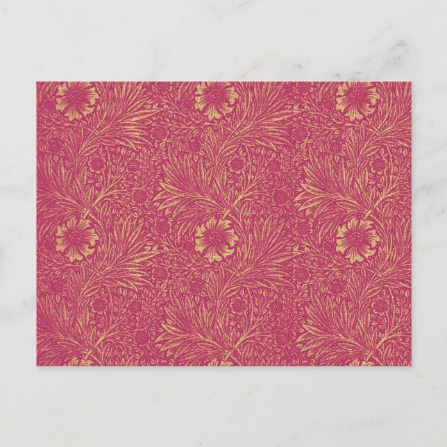 Postal Patrón floral de neón rosa claro amarillo pálido (Anverso)