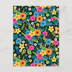 Postal Patrón floral de vibrante Ditsy-43785
