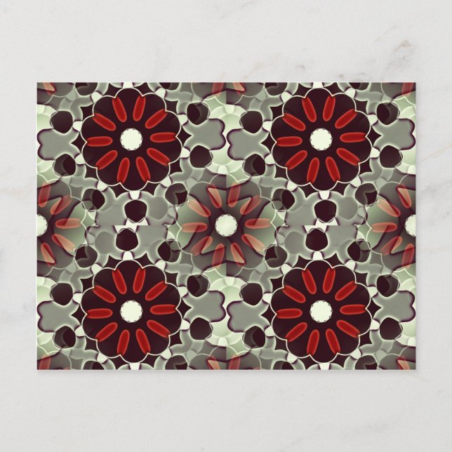 Postal Patrón floral decorativo (Anverso)