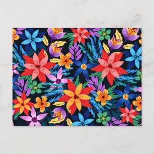 Postal Patrón floral exótico colorido-68578