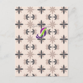 Postal Patrón floral geométrico moderno de mediados de si