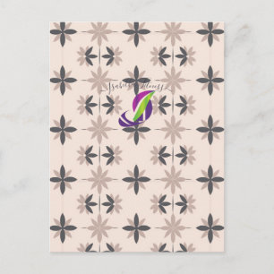 Postal Patrón floral geométrico moderno de mediados de si