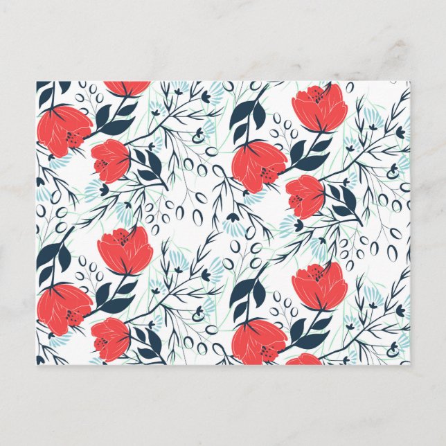 Postal Patrón floral moderno y elegante (Anverso)