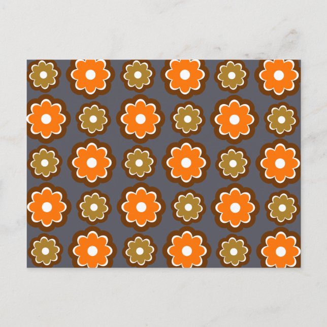 Postal Patrón floral retro (Anverso)