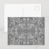 Patrón Floral Retro Acuarela Negro Blanco Gris