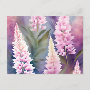 Postal Patrón floral romántico astilbe