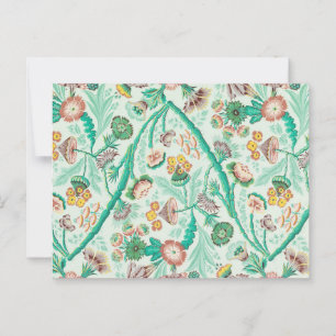 Postal Patrón floral vintage de flores y follaje