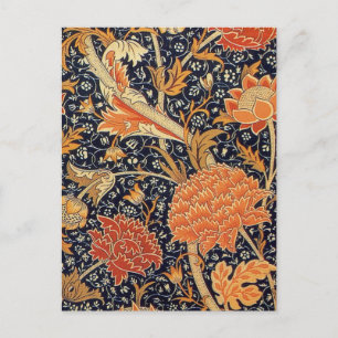 Postal Patrón floral vintage de William Morris Cray