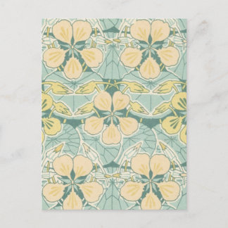 Postal patrón floral vintage delicado art nouveau