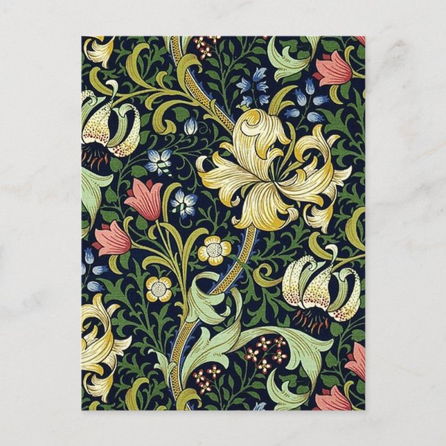 Postal Patrón floral William Morris Golden Lily (Anverso)