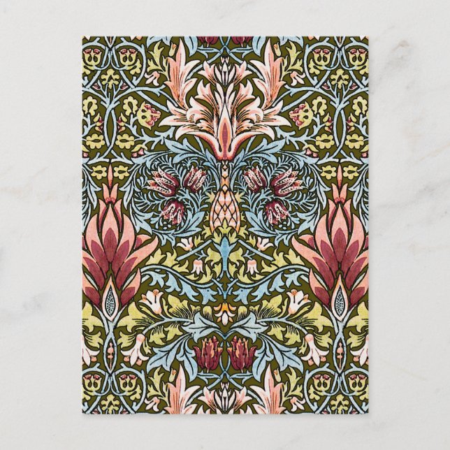 Postal Patrón floral William Morris Snakeshead (Anverso)