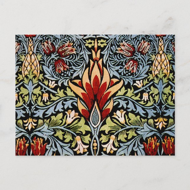Postal Patrón floral William Morris Snakeshead (Anverso)