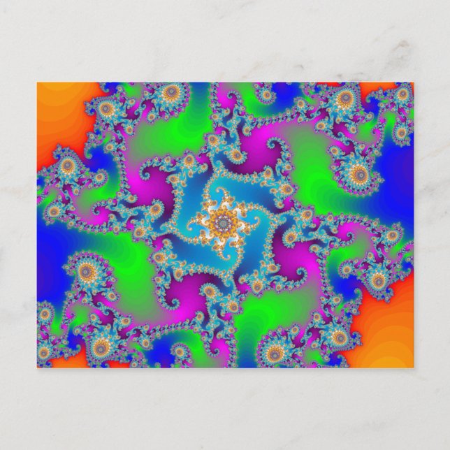 Postal Patrón fractal complejo: (Anverso)