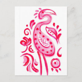 Postal Patrón Funky Pink Flamigo Paisley