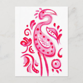 Postal Patrón Funky Pink Flamigo Paisley