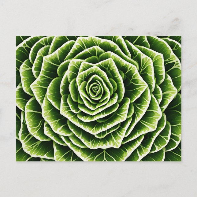 Postal Patrón geométrico de lechuga que combina la natura (Anverso)