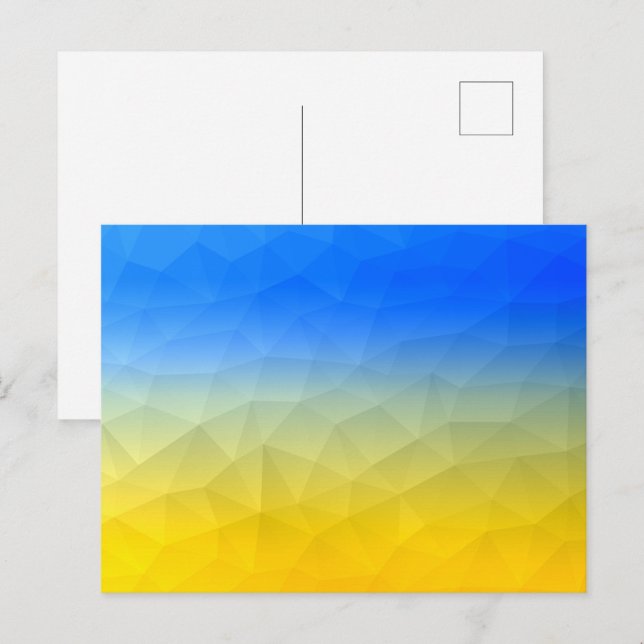 Postal Patrón geométrico de malla amarillo azul de Ucrani (Anverso / Reverso)