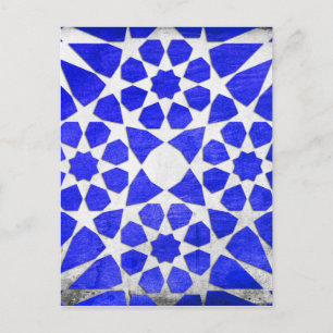 Postal Patrón geométrico de mosaico turco de dodecagón y