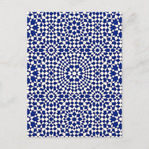 Postal Patrón geométrico mosaico azul marino