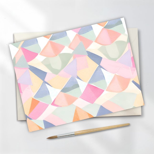 Postal Patrón geométrico Pastel | Colorida acuarela (Subido por el creador)