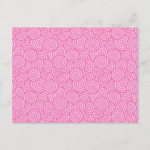 Postal Patrón giratorio japonés - rosa de menta suave