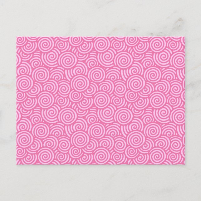 Postal Patrón giratorio japonés - rosa de menta suave (Anverso)