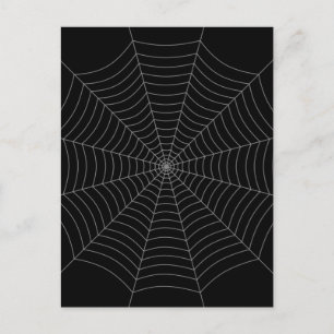 Postal Patrón Halloween de telaraña gris negra
