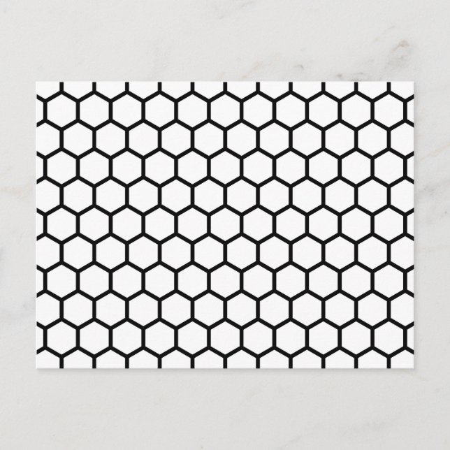 Postal Patrón Hexagonal de abeja de línea negra (Anverso)