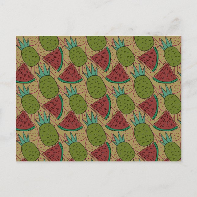 Postal Patrón ininterrumpido de frutas | Patrón de superf (Anverso)