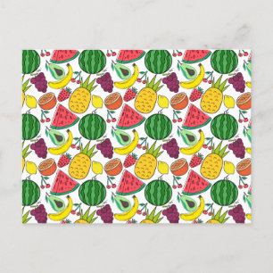Postal Patrón ininterrumpido de frutas   Patrón de superf