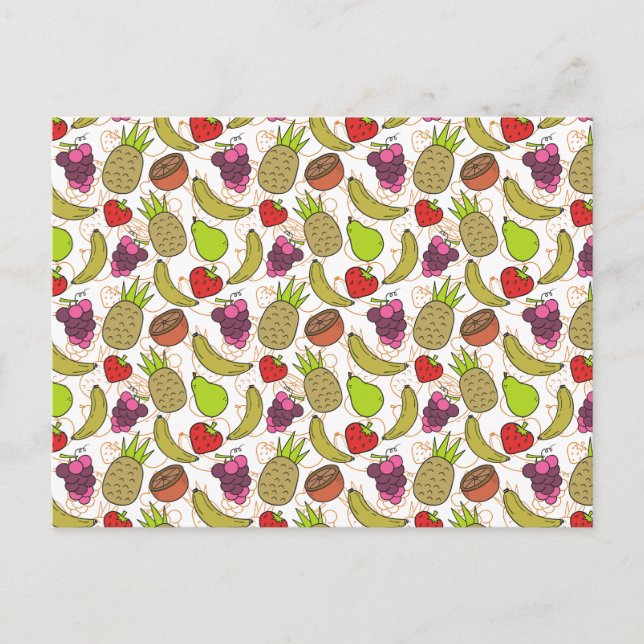 Postal Patrón ininterrumpido de frutas | Patrón de superf (Anverso)
