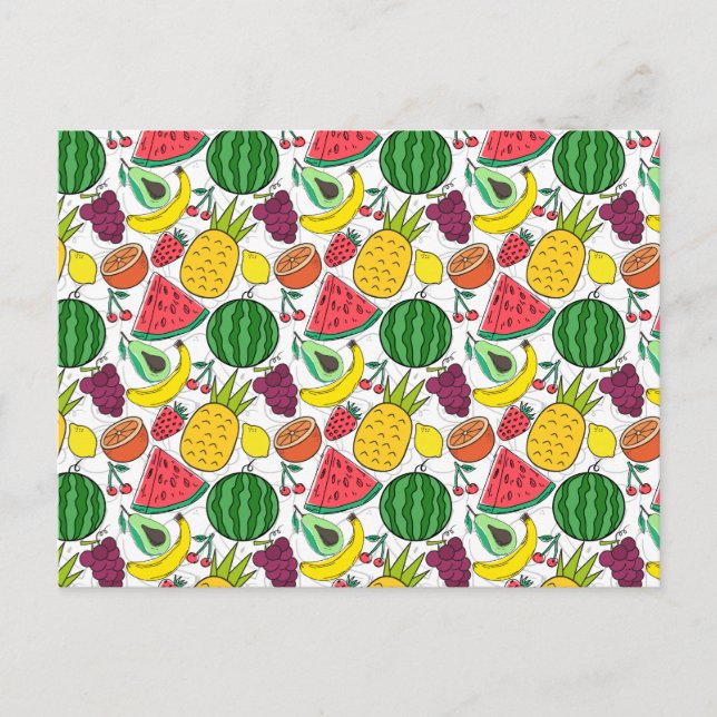 Postal Patrón ininterrumpido de frutas | Patrón de superf (Anverso)