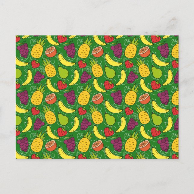 Postal Patrón ininterrumpido de frutas | Patrón de superf (Anverso)