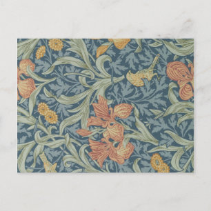 Postal Patrón Iris de Arte Decorativo William Morris