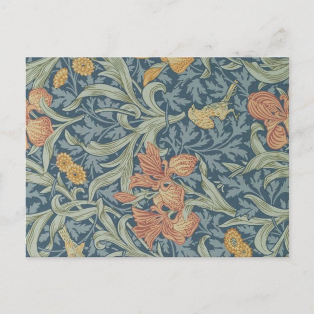 Postal Patrón Iris de Arte Decorativo William Morris (Anverso)