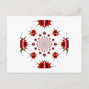 Postal Patrón Kaleidoscope del Escudo de la Bandera Nacio