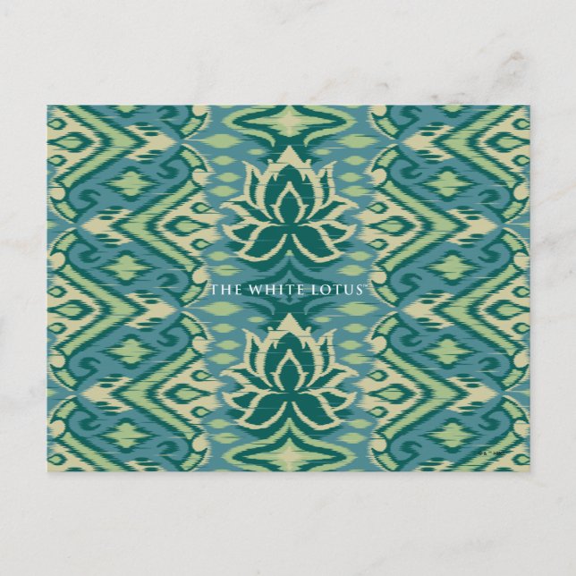 Postal Patrón Lotus Ikat - El Loto Blanco (Anverso)