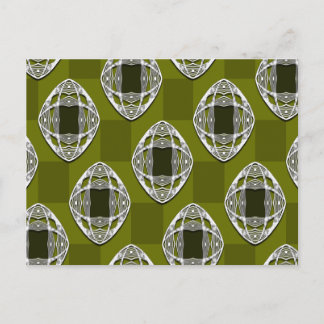 Postal Patrón marcado de Olive Green Nouveau