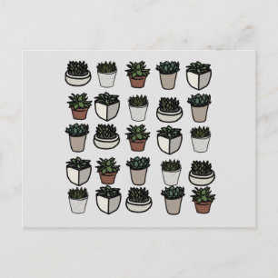 Postal Patrón mini succulento lindo