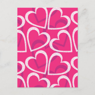 Postal Patrón moderno de corazón lindo amor rosa