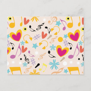 Postal Patrón Musical en Abstracto
